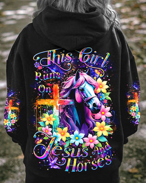 Runs On Jesus And Horses Women's All Over Print Shirt - Yhdu2709244