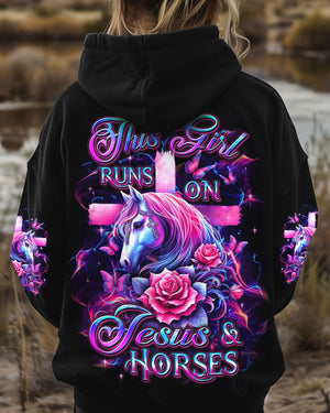 Runs On Jesus And Horses Women's All Over Print Shirt - Yhdu2211243