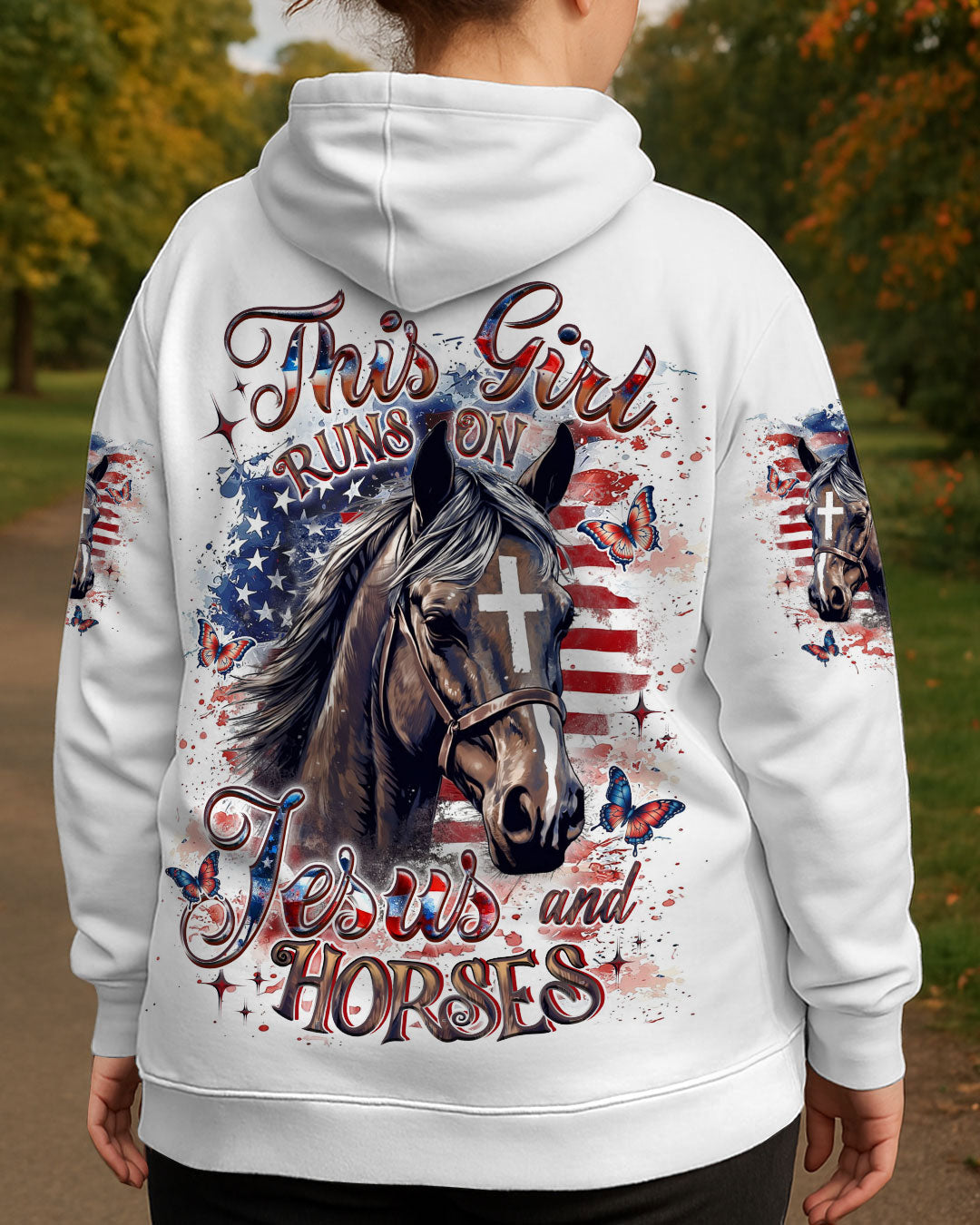 Runs On Jesus And Horses Women's All Over Print Shirt - Yhdu0107253