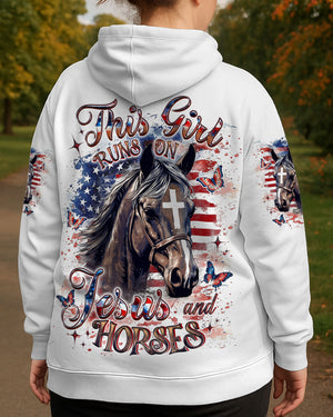 Runs On Jesus And Horses Women's All Over Print Shirt - Yhdu0107253