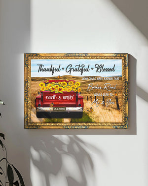 Personalized Thankful Grateful Blessed Canvas - Yhdu0602253