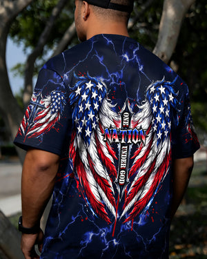 One Nation Under God Cross Wings Men's All Over Print Shirt - Tlhg1703261