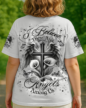 I Believe There Are Angels Among Us Wings Women's All Over Print Shirt - Yhhg0707254
