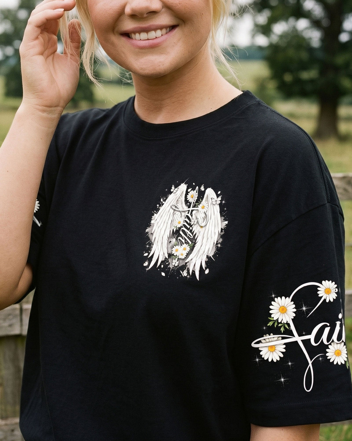 Angel Wings And Daisy Women's All Over Print Shirt - Tyqy3006262