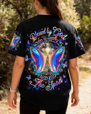Blessed By God Loved By Jesus Butterfly Women's All Over Print Shirt - Yhhg1301262