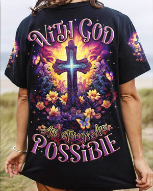 With God All Things Are Possible Women's All Over Print Shirt - Tlnz1107234