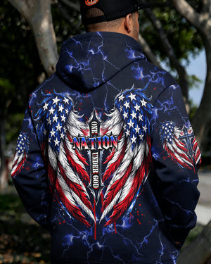 One Nation Under God Cross Wings Men's All Over Print Shirt - Tlhg1703261