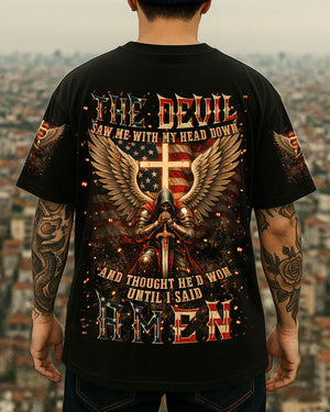 The Devil Caught Me With My Head Down Men's All Over Print Shirt - Yhln2407254
