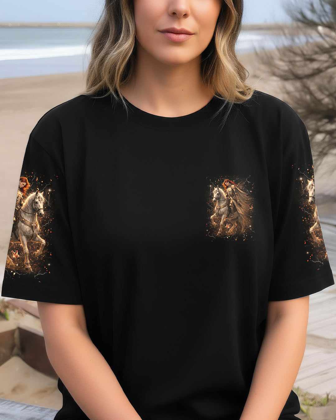 Blessed By God Loved By Jesus Horse Warrior Women's All Over Print Shirt - Tlhg0303263