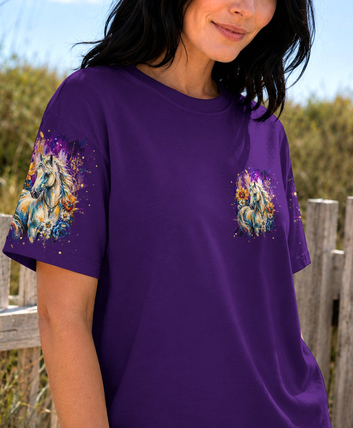 Blessed By God Loved By Jesus Horse Women's All Over Print Shirt - Tlhg2406266