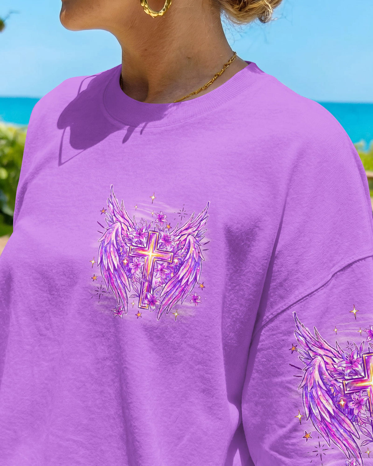 The Lord Stood With Me Cross Wings Women's All Over Print Shirt - Tyqy1706262
