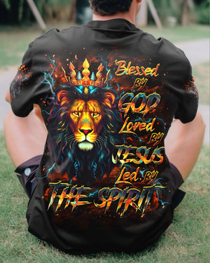 Blessed By God Loved By Jesus Lion Men's All Over Print Shirt - Yhhg2608253