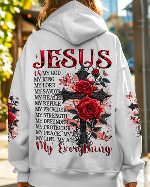 Jesus Is My Everything Cross And Rose Women's All Over Print Shirt -Tyqy2009244
