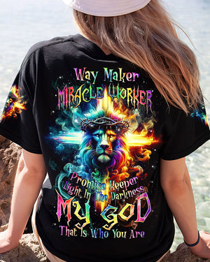 Way Maker Miracle Worker Cross Lion Women's All Over Print Shirt - Tlnz0305241