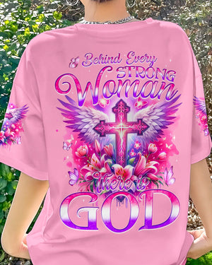 Behind Every Strong Woman There Is God Women's All Over Print Shirt - Tyqy1106241
