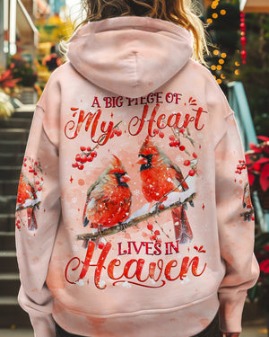 A Big Piece Of My Heart Lives In Heaven Red Cardinal Women's All Over Print Shirt - Tyqy1610241