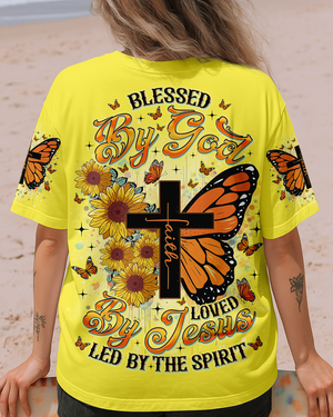 Blessed By God Loved By Jesus Butterflies Women's All Over Print Shirt - Tlno0909251