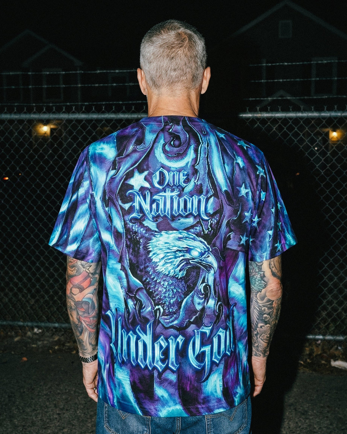 One Nation Under God Celestial Cross Men's All Over Print Shirt - Ri2303261