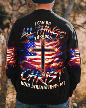 I Can Do All Things Through Christ Cross Flag Men's All Over Print Shirt - Tlno0801243