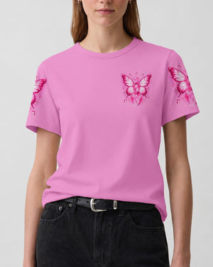 In October We Wear Pink Butterfly Breast Cancer Awareness Women's All Over Print Shirt - Tlnt2107264