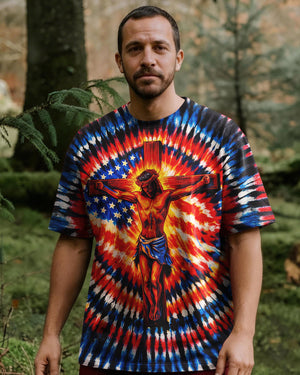 Jesus On The Cross Swirl Men's All Over Print Shirt - Tlno1703261