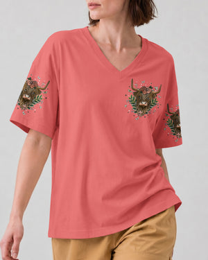Living Life Somewhere Between Jesus Cow Women's All Over Print Shirt - Tlnt0607261