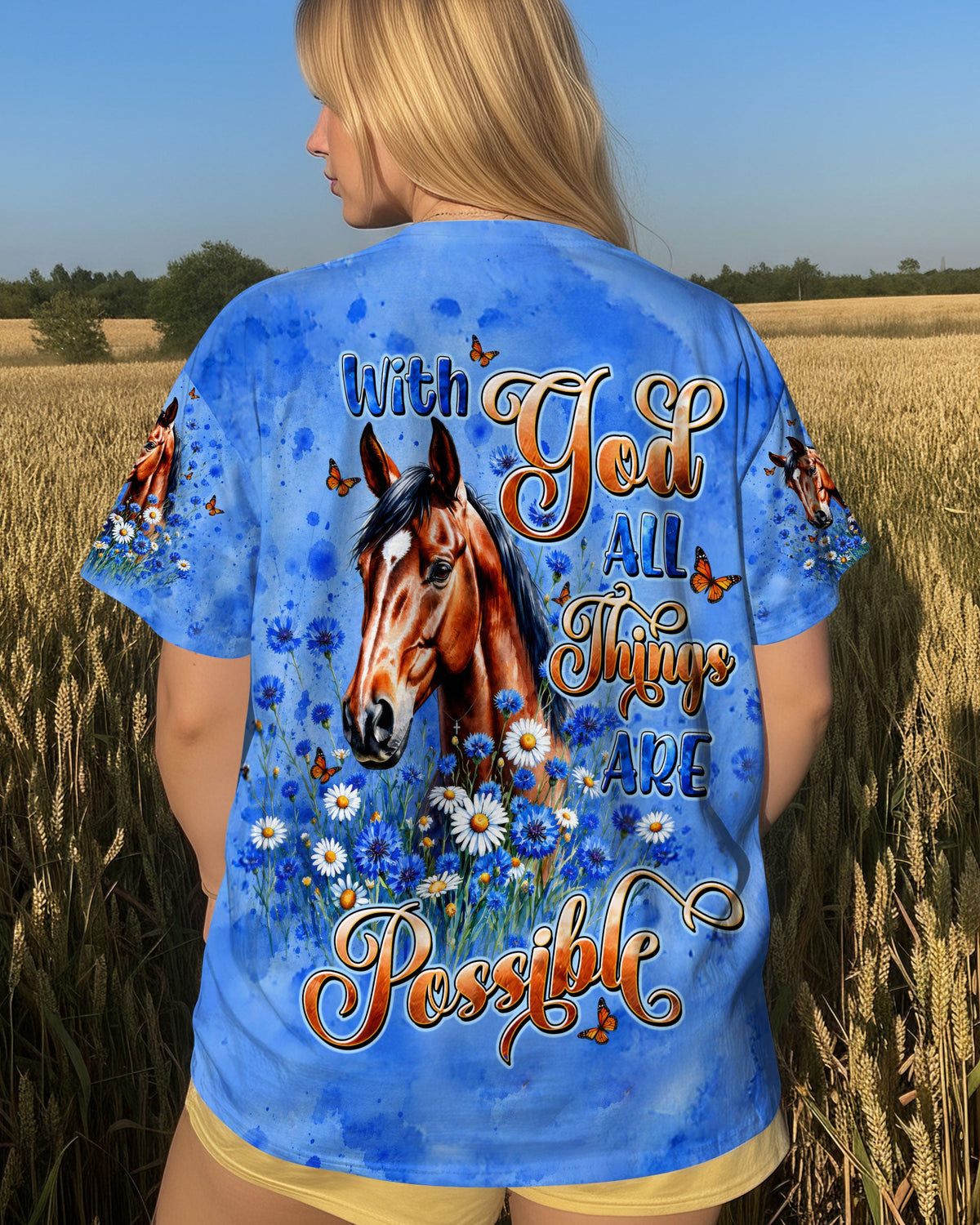 With God All Things Are Possible Horse Women's All Over Print Shirt - Tltw2606264