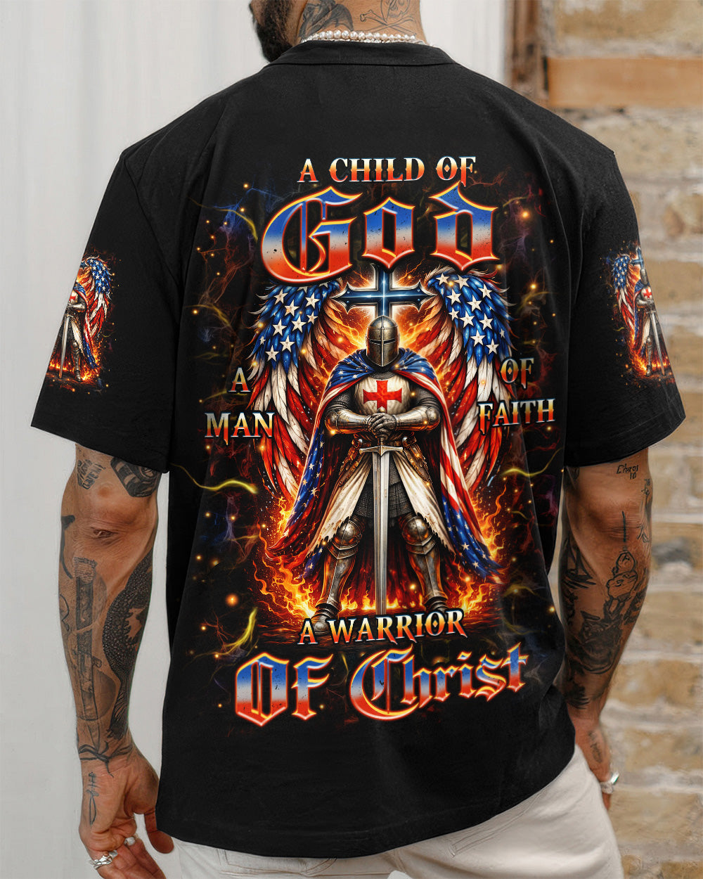 A Warrior Of Christ Wings Men's All Over Print Shirt   - Tlhn1603261