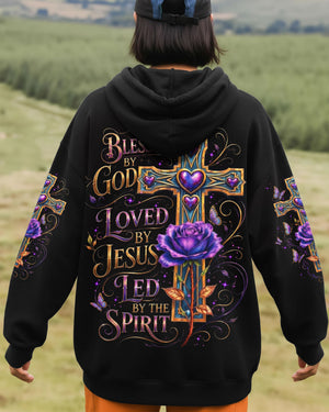 Blessed By God Cross Rose Women's All Over Print Shirt  - Tltw1205264