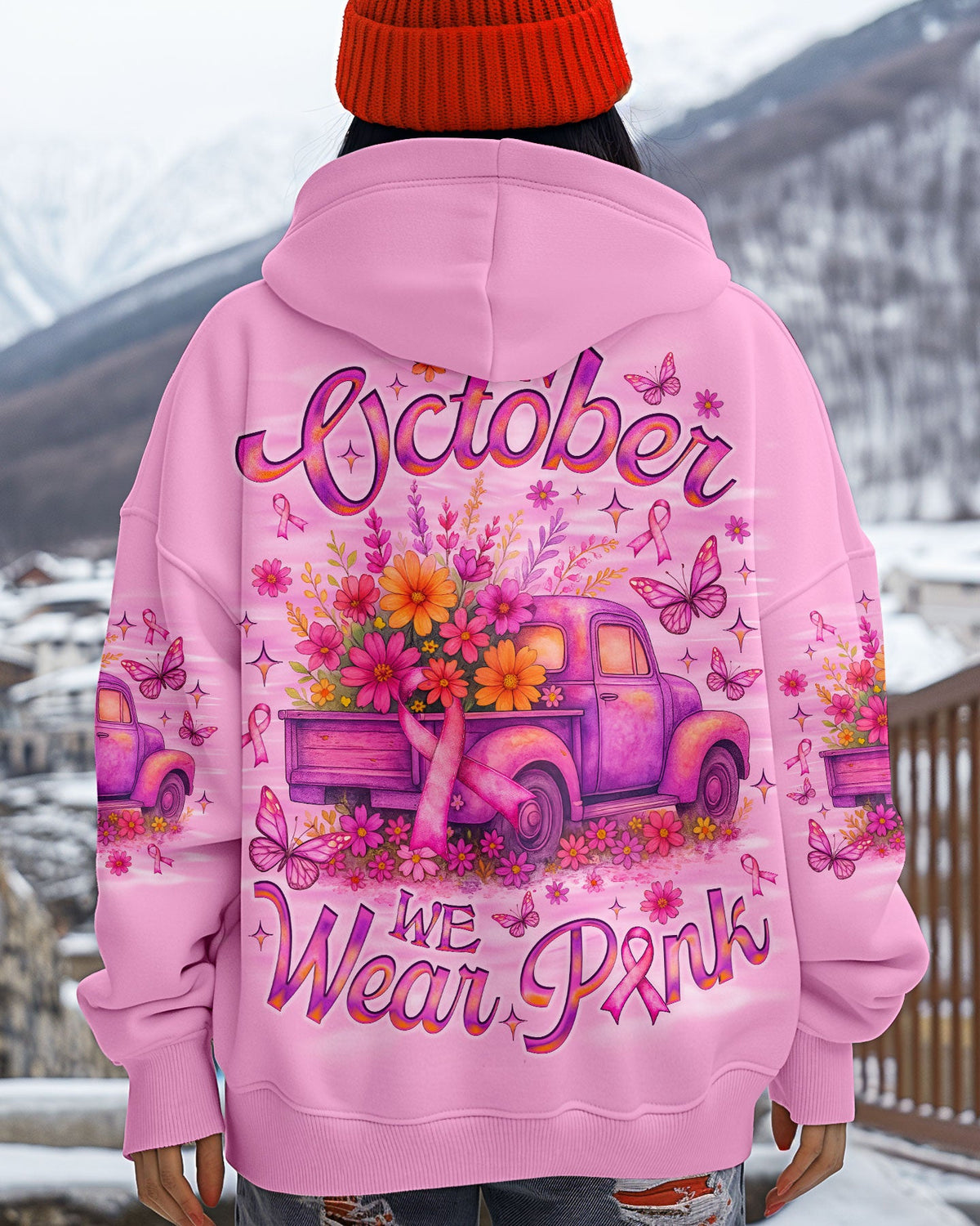 In October We Wear Pink Truck Women's All Over Print Shirt   - Tlno0808252
