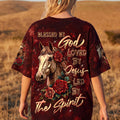 Blessed By God Horse Women's All Over Print Shirt - Tltw2707265