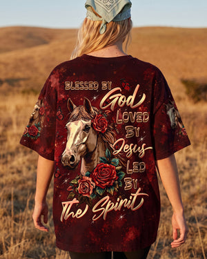 Blessed By God Horse Women's All Over Print Shirt - Tltw2707265