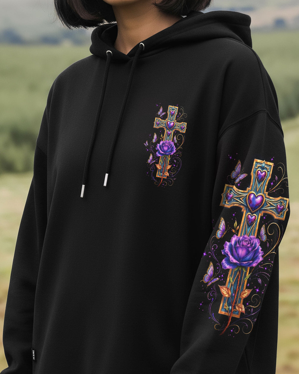 Blessed By God Cross Rose Women's All Over Print Shirt  - Tltw1205264