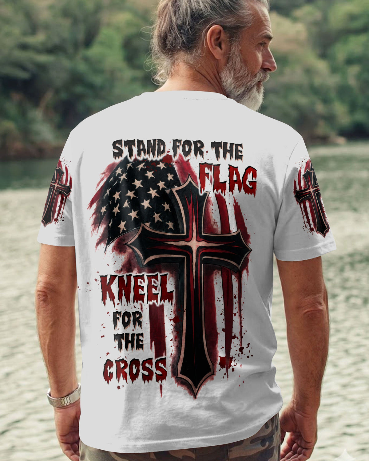 Stand For The Flag Kneel For The Cross Men's All Over Print Shirt - Tltw2005265