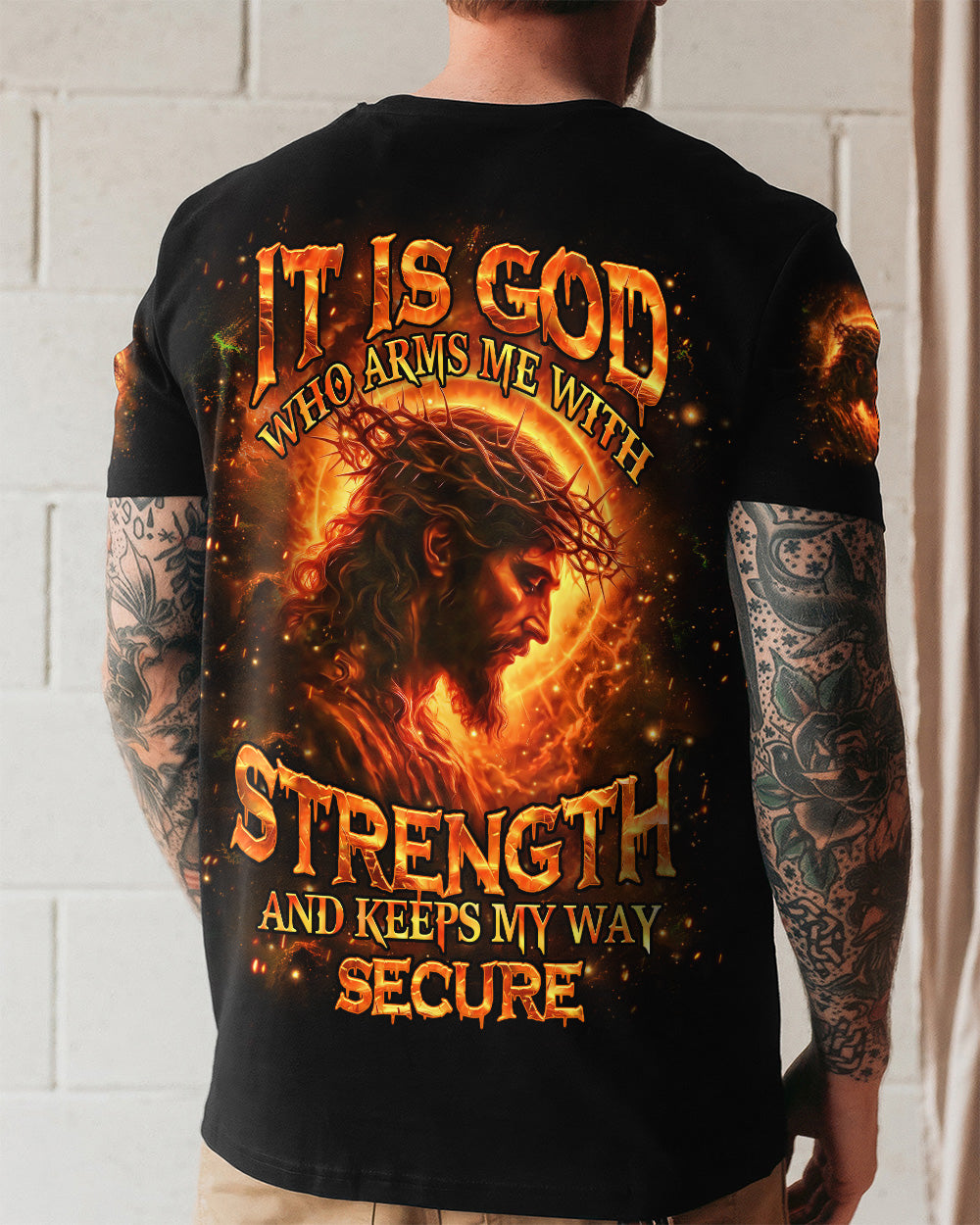 It Is God Who Arms Me With Strength Men's All Over Print Shirt - Tlhn2303263