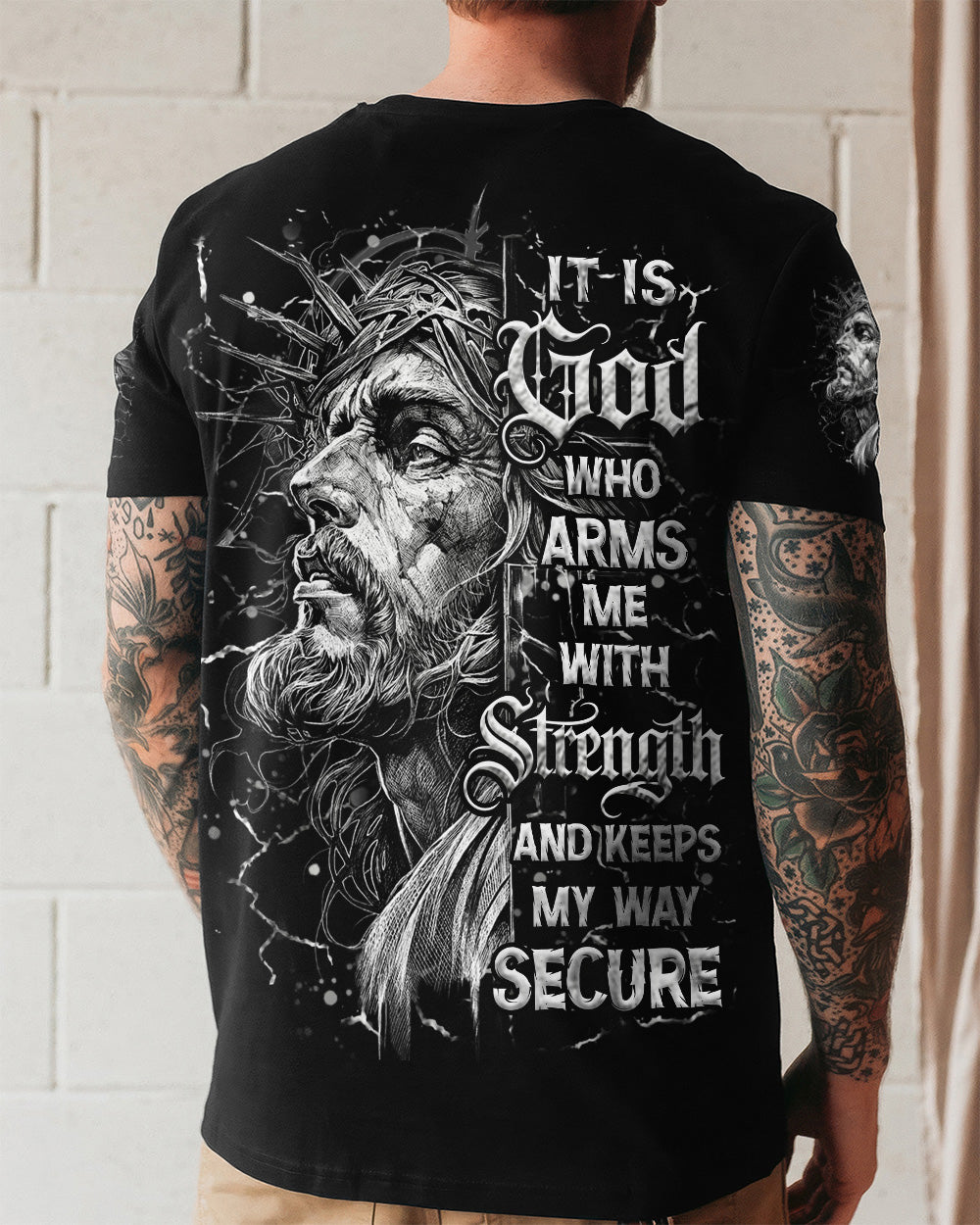 It Is God Who Arms Me With Strength Men's All Over Print Shirt  - Tlhn3003261
