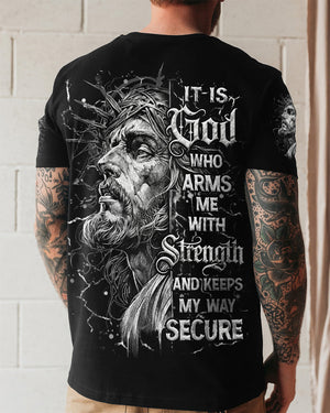It Is God Who Arms Me With Strength Men's All Over Print Shirt  - Tlhn3003261
