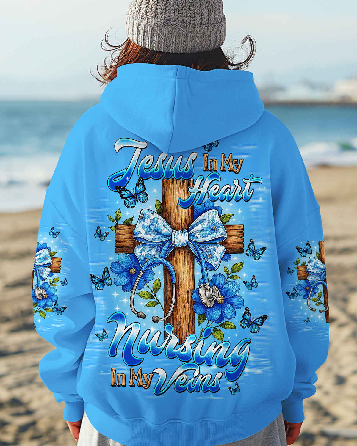 Jesus In My Heart Nursing In My Veins Women's All Over Print Shirt   - Tltw0708254