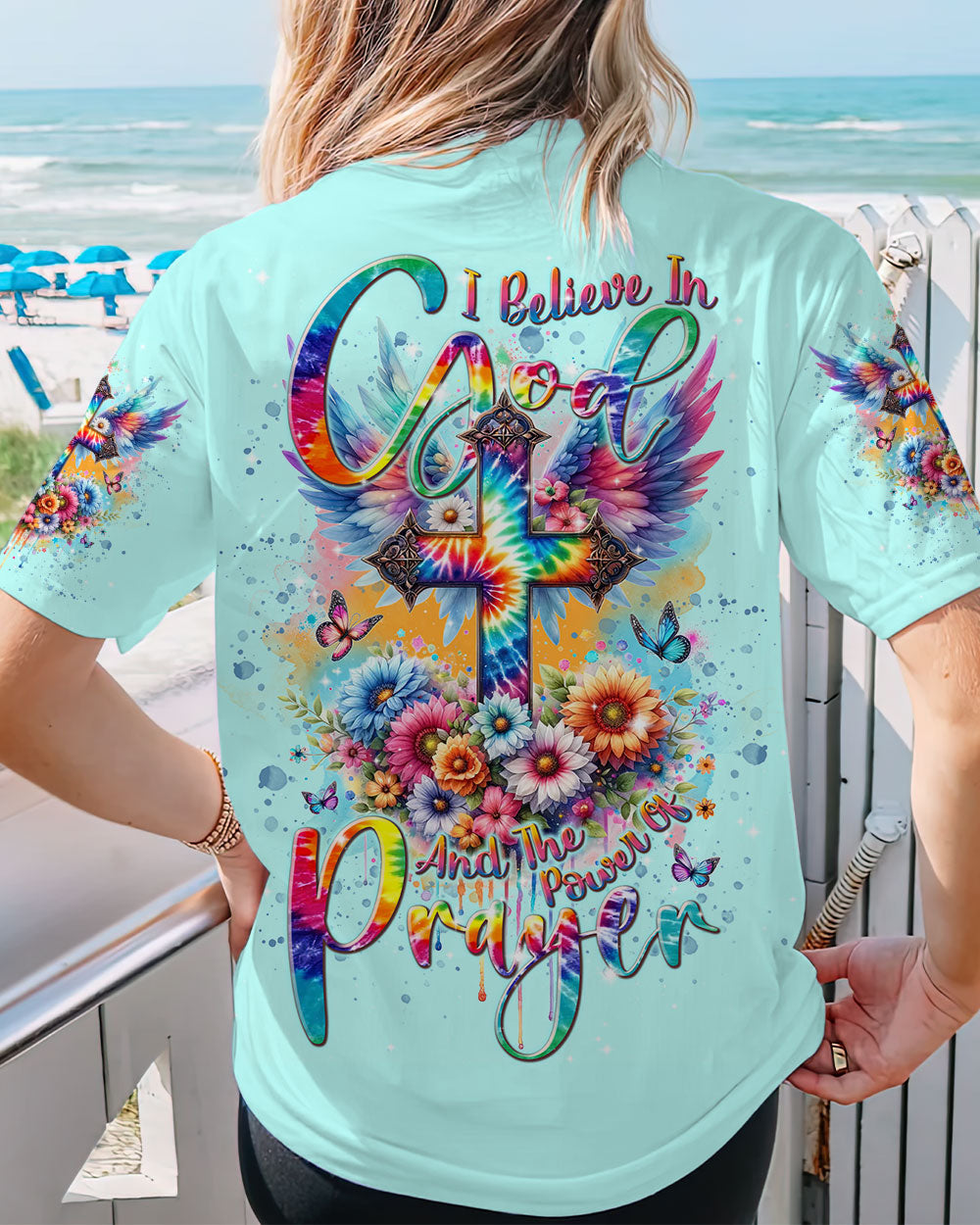 I Believe In God Cross Wings Women's All Over Print Shirt - Tlnt0401242