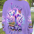 Jesus Take The Wheel Lavender Women's All Over Print Shirt - Tlnt2802243