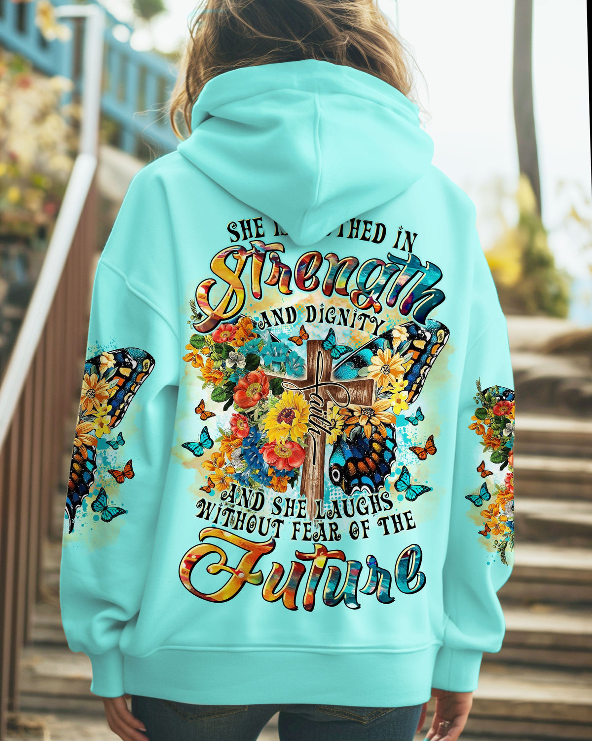 She Is Clothed In Strength And Dignity Butterfly Women's All Over Print Shirt - Tltr1811242