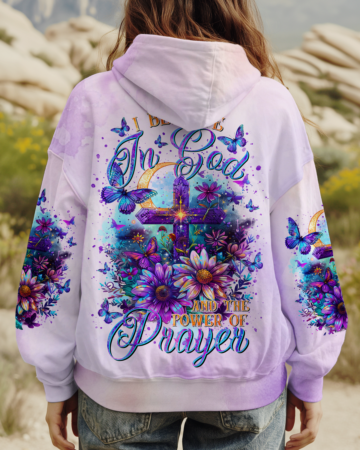 I Believe In God Flower Cross Women's All Over Print Shirt - Tltr2511244