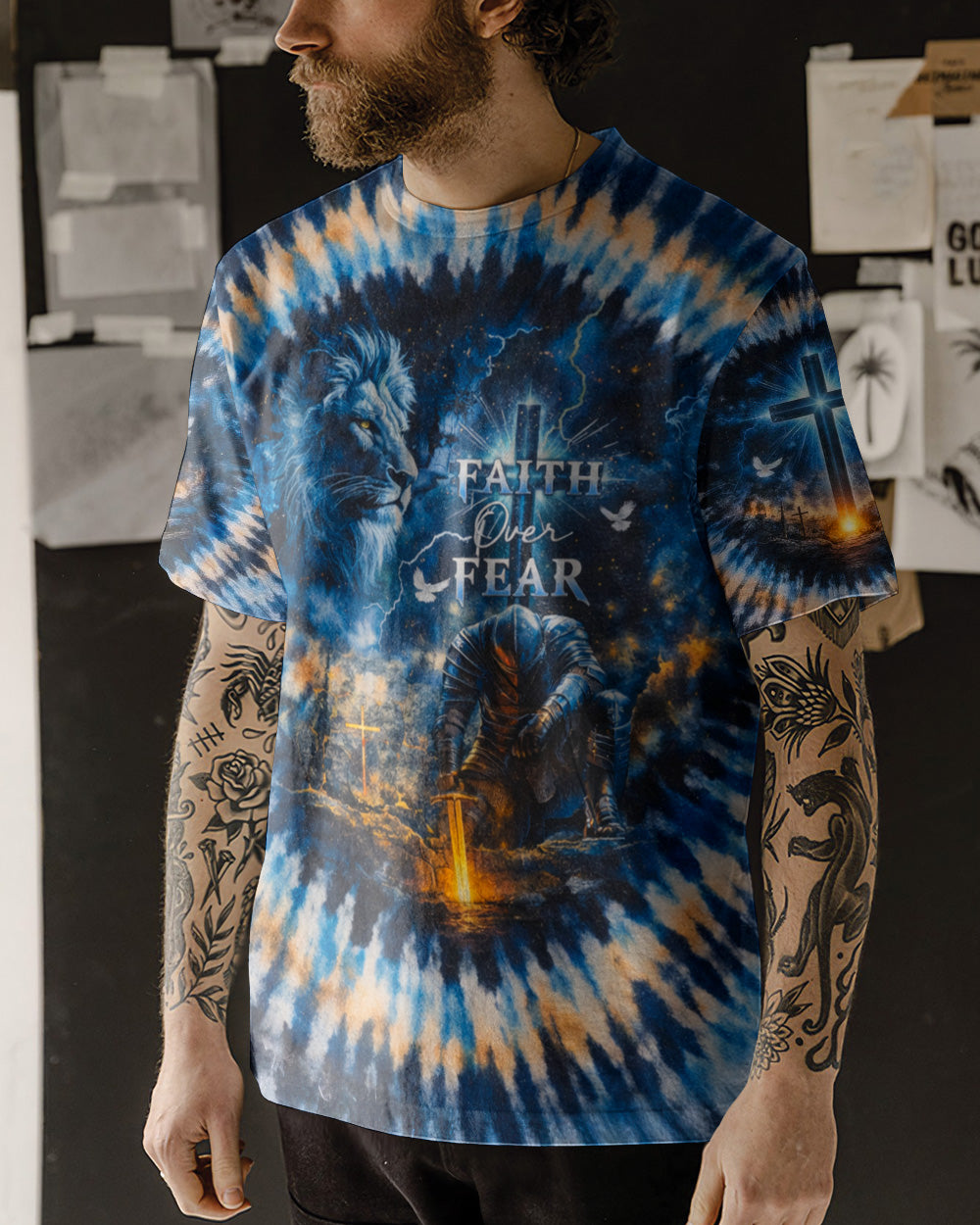 Faith Over Fear Swirl  Men's All Over Print Shirt  - Tltw0902263