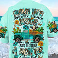 Living Life Somewhere Between Jesus Cow Truck Women's All Over Print Shirt - Tltr2203244