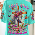 Runs On Jesus And Horses Women's All Over Print Shirt - Tytd0912232
