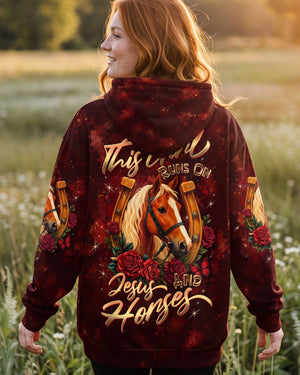This Girl Runs On Jesus And Horses Women's All Over Print Shirt - Tltw2807261