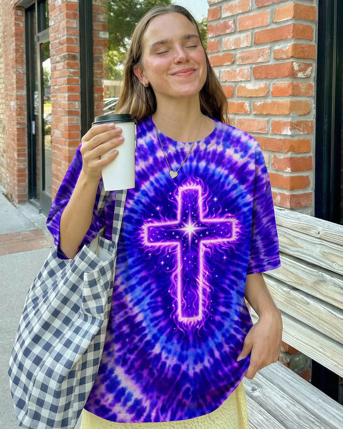 Cross Lion Purple Swirl Women's All Over Print Shirt  - Tlnt2701261