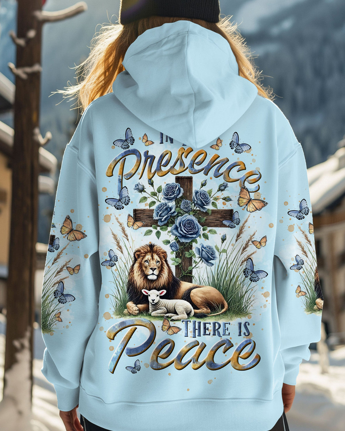 In His Presence There Is Peace Lion Lamb Women's All Over Print Shirt - Tltr1701251