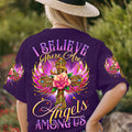 I Believe There Are Angels Among Us Cross Rose Wings Women's All Over Print Shirt - Tltr0307234