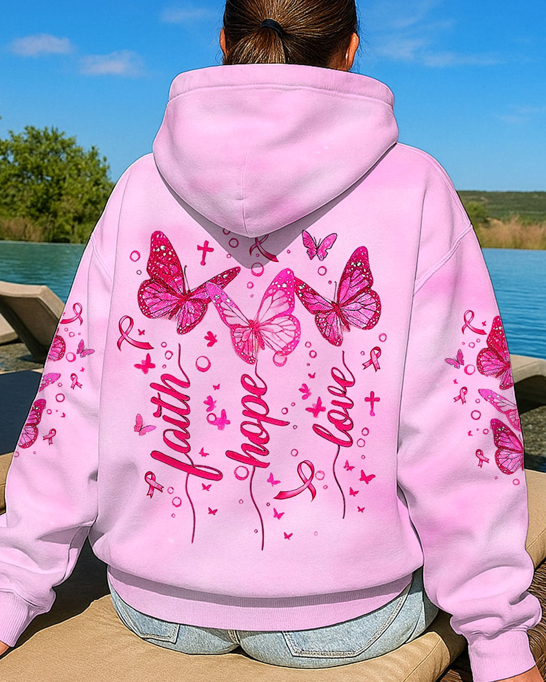 Faith Hope Love Breast Cancer Women's All Over Print Shirt - Yhlt0708253